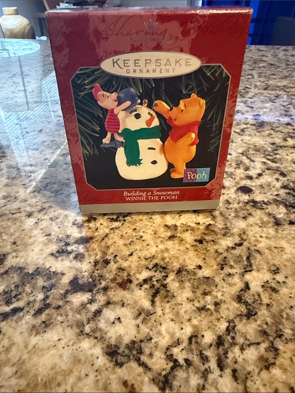 Hallmark Pooh & Piglet Building a Snowman Ornament - Red, Green, Yellow